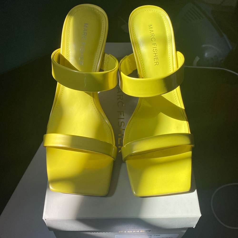 Marc Fisher yellow sandals - worn once